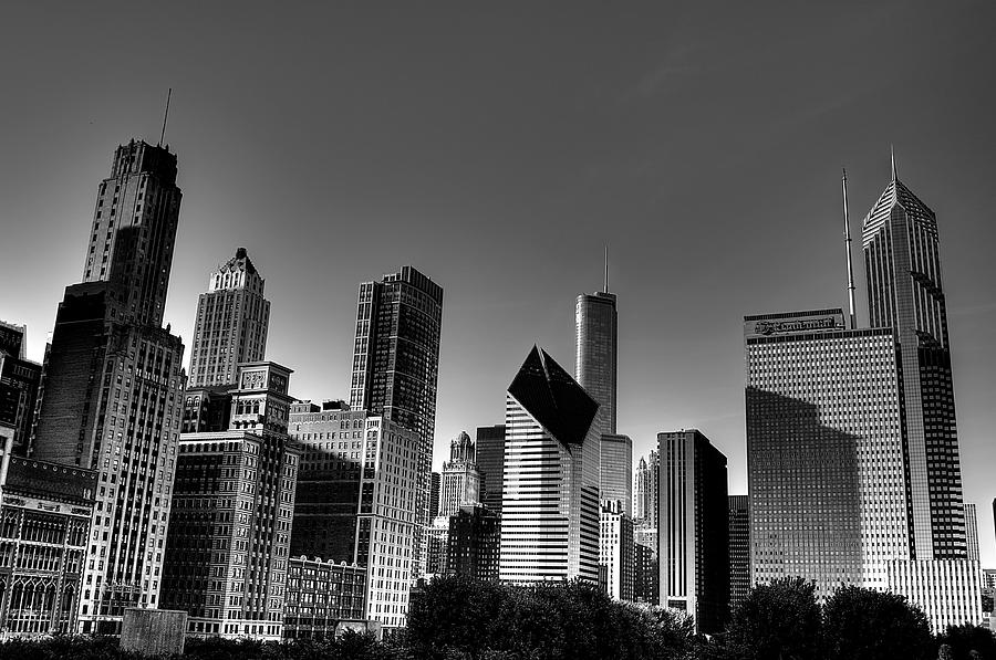 Chicago Skyline 1 BW Photograph by Richard Zentner