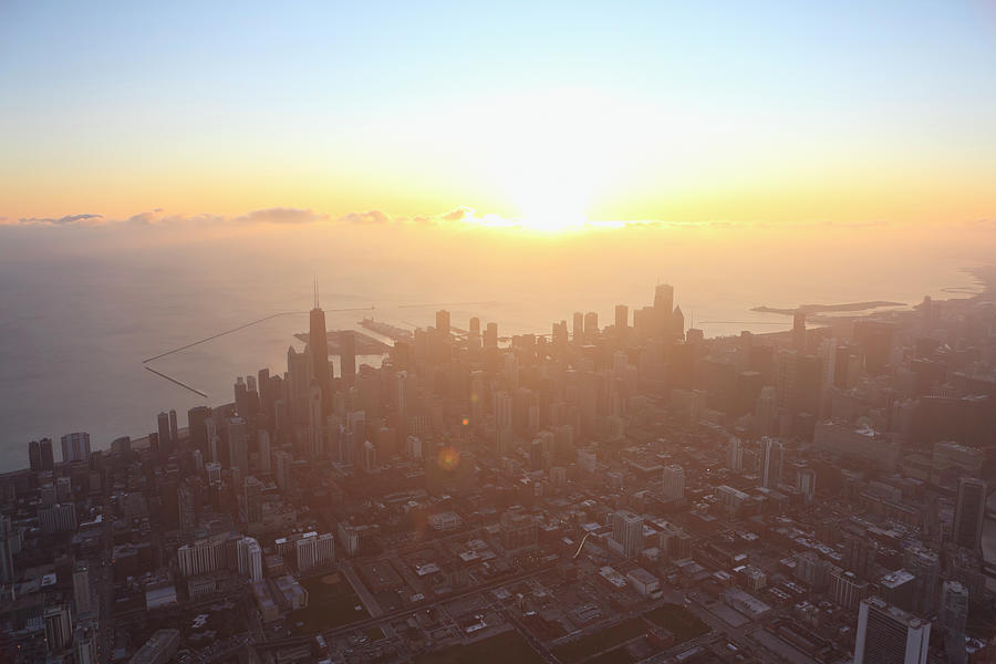 Chicago Skyline - Aerial Photograph by Btrenkel