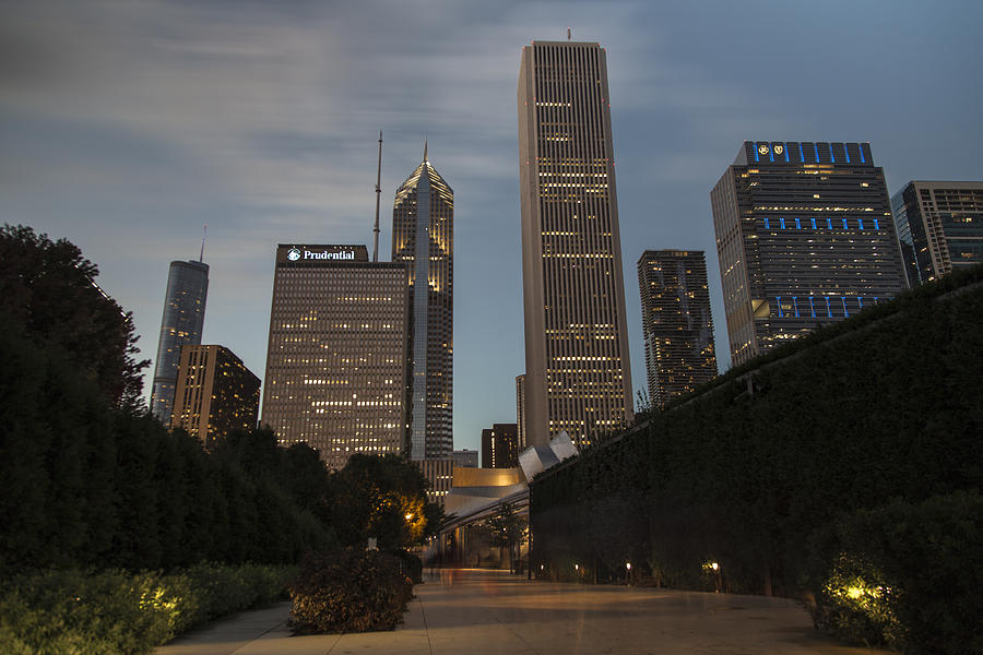 Chicago Skyline and walkway Photograph by John McGraw