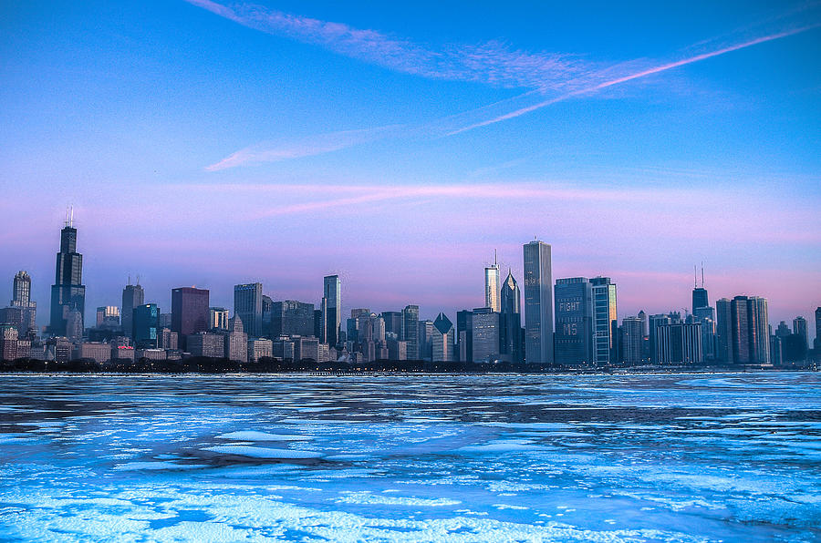 chicago skyline dawn