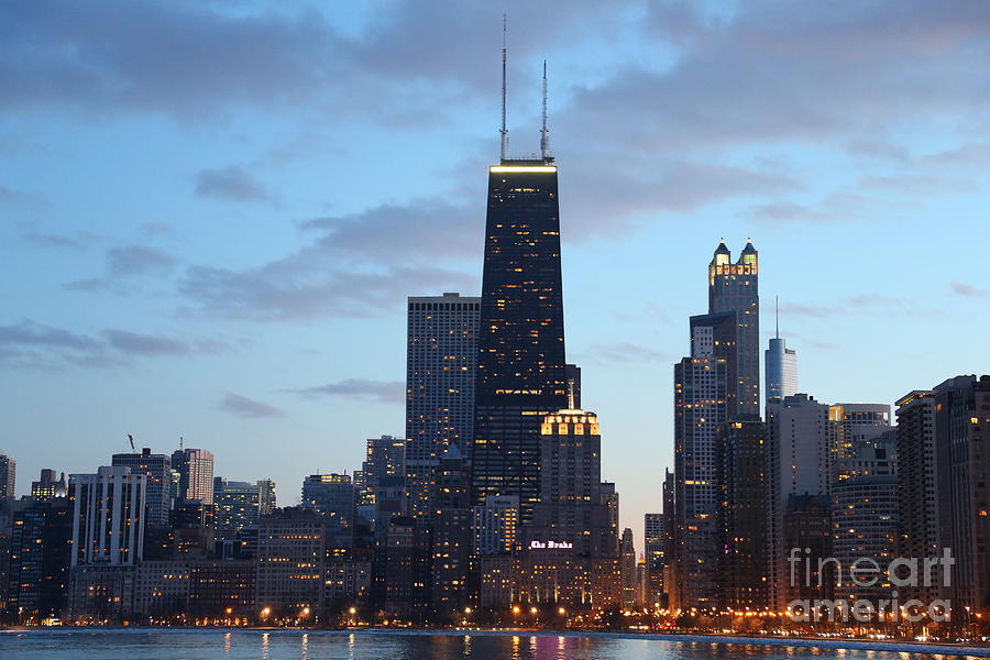 Chicago Photograph - Chicago Skyline at dusk by Michael Paskvan