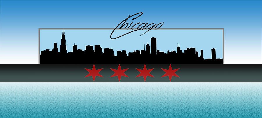 Chicago Digital Art - Chicago Skyline by Becca Buecher