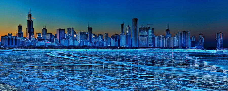 Chicago Skyline Before Dawn Photograph by Movie Poster Prints