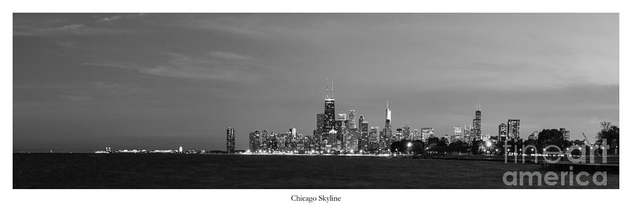 Chicago Photograph - Chicago Skyline in Black and White by Twenty Two North Photography