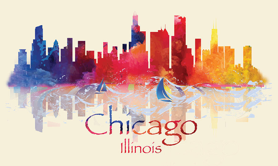 Chicago Skyline Digital Art by Loretta Luglio