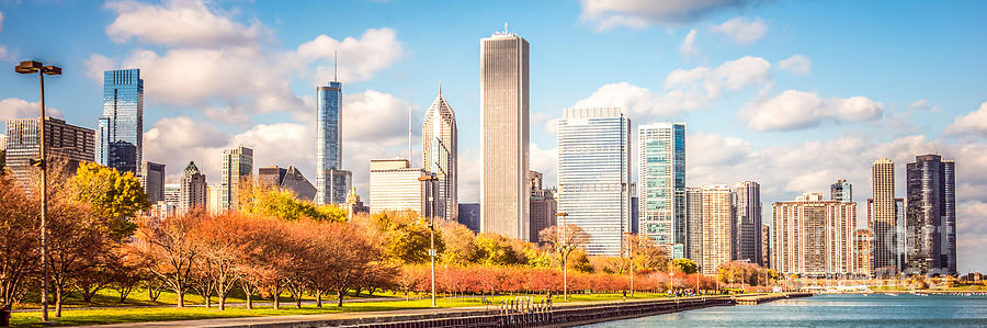 Chicago Skyline Panorama Photo Photograph by Paul Velgos