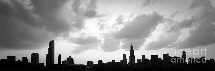 Chicago Skyline Panorama Silhouette Photo Photograph by Paul Velgos
