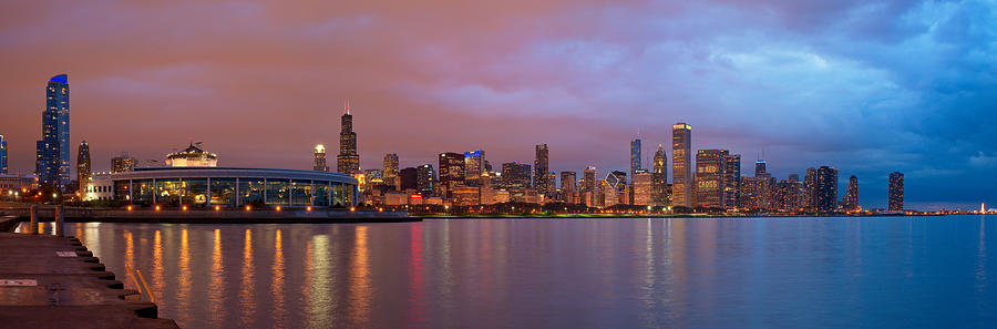 Chicago Skyline Storm panorama Photograph by Kevin Eatinger