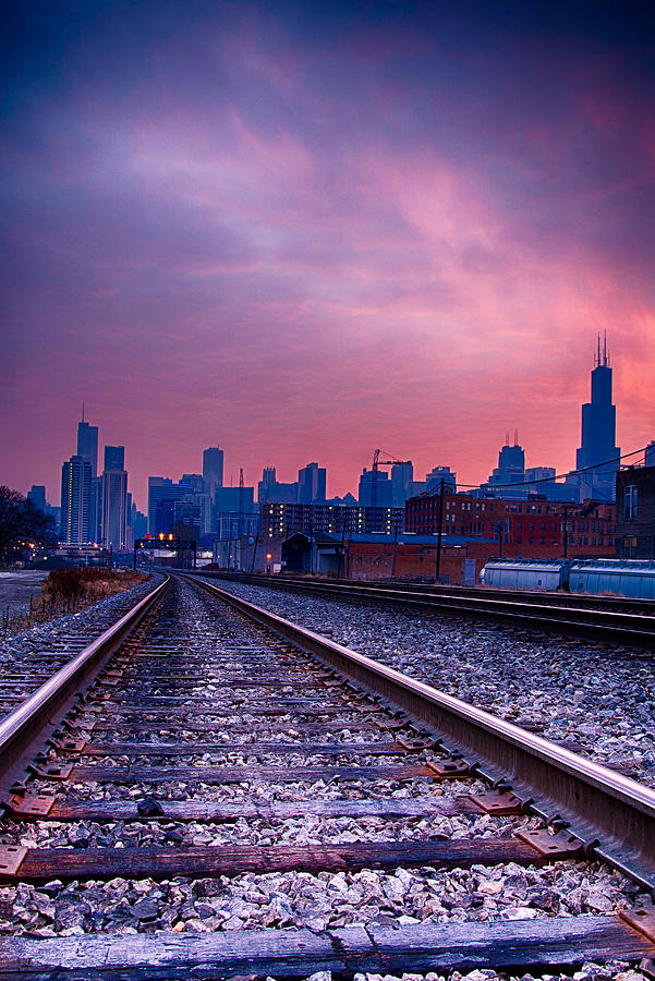 Chicago Photograph - Chicago Skyline Sunrise December 1 2013 by Michael  Bennett