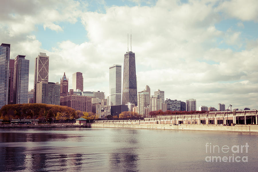 Chicago Skyline Vintage Picture Photograph by Paul Velgos