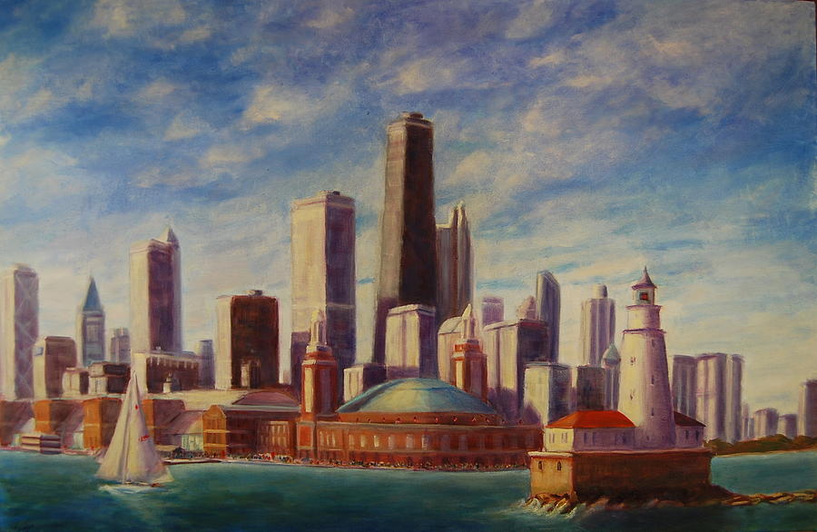Chicago Skyline Painting by Will Germino