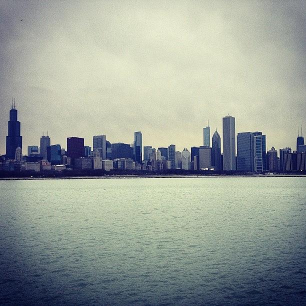 Winter Photograph - #chicago #skyline #winter by Noah Lelek