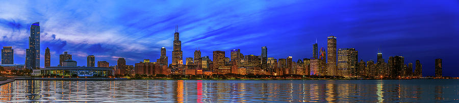 Chicago Skyline With Cubs World Series Photograph by Panoramic Images