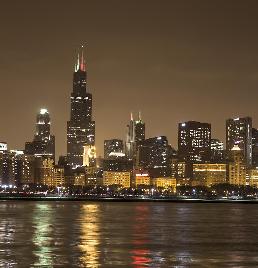 Chicago Skyline - World AIDS Day 12/1/12 Photograph by Peter Ciro