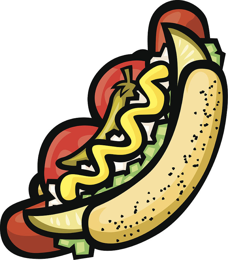 Chicago Style Hotdog Drawing by Big_Ryan
