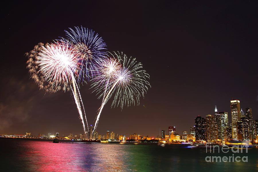 Chicago summer fireworks Photograph by Michael Paskvan Fine Art America
