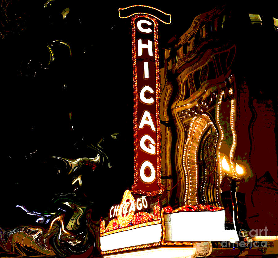 Chicago Photograph - Chicago Theater Sign  by Sophie Vigneault