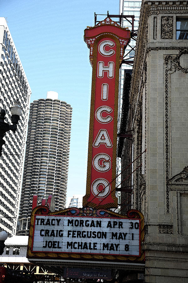 Chicago Theater with Watercolor Effect Photograph by Frank Romeo