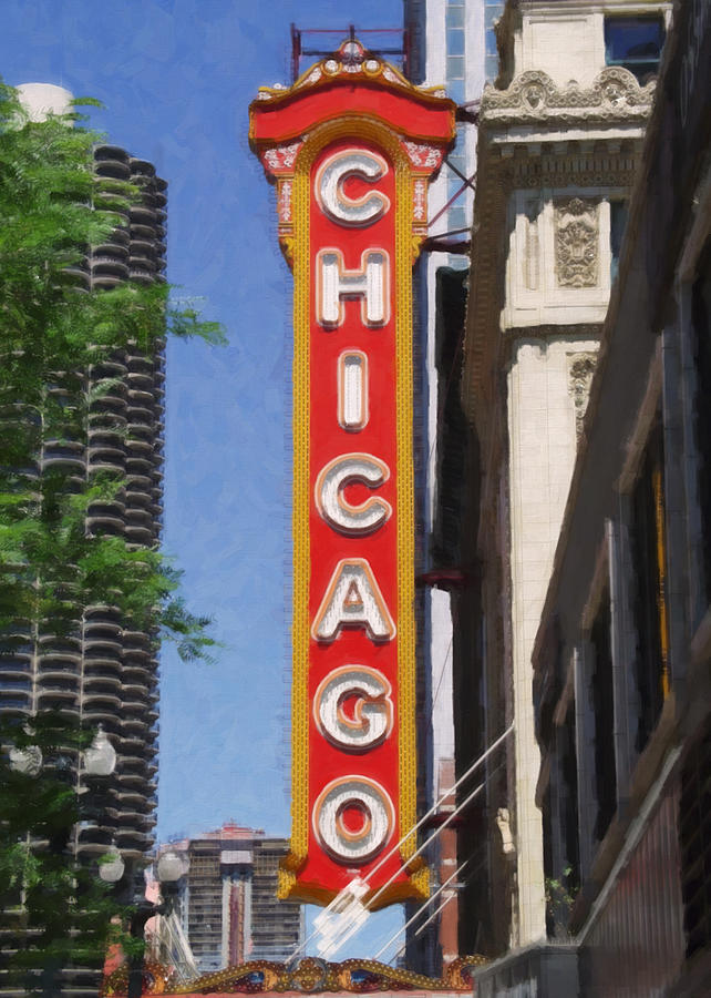 Chicago Painting - Chicago Theatre by Danny Smythe