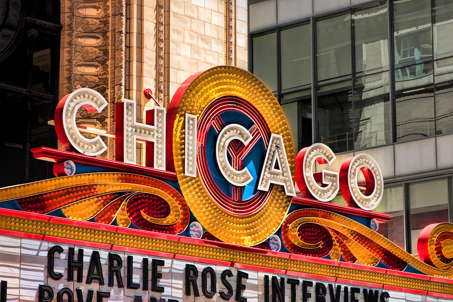 Chicago Theatre Marquee Painting by Christopher Arndt
