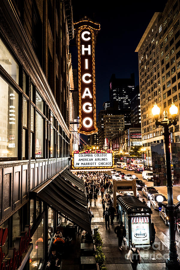 Chicago Theatre Marquee Red carpet premiere on State Street Photograph by Linda Matlow