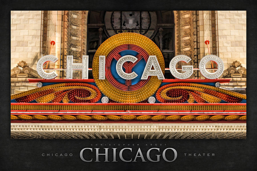 Chicago Theatre Marquee Sign Poster Painting by Christopher Arndt