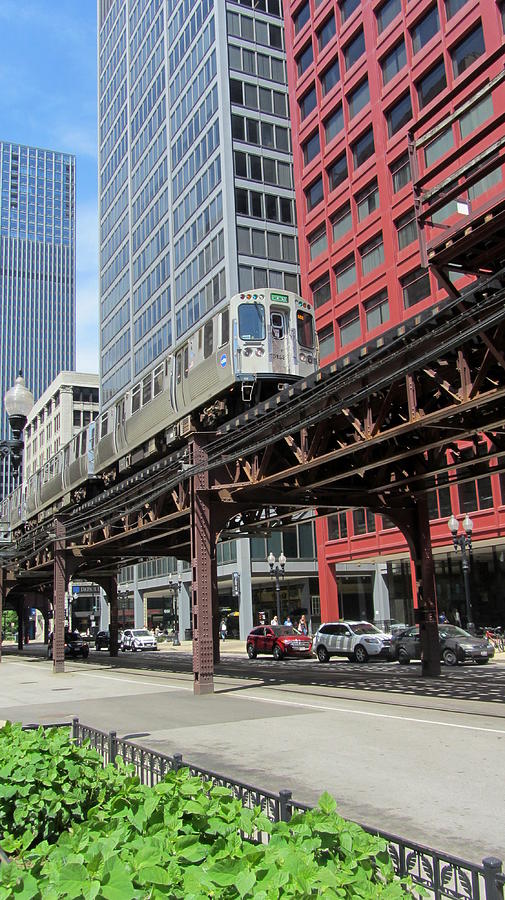 Chicago Train on the L Track Photograph by Anita Burgermeister