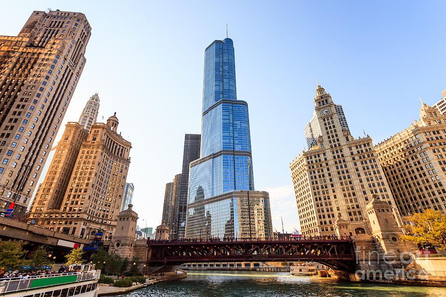 Chicago Trump Tower At Michigan Avenue Bridge Photograph