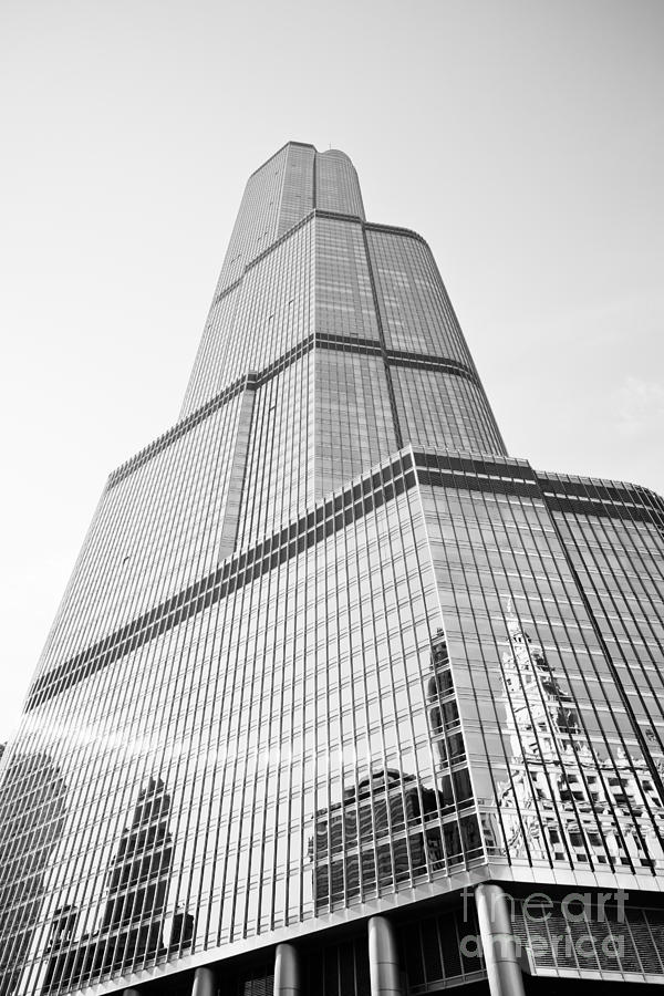 Chicago Trump Tower in Black and White Photograph by Paul Velgos
