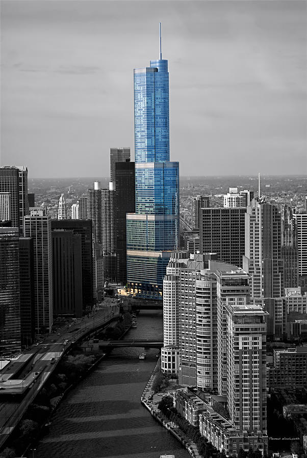 Chicago Photograph - Chicago Trump Tower Selective Coloring 02 by Thomas Woolworth