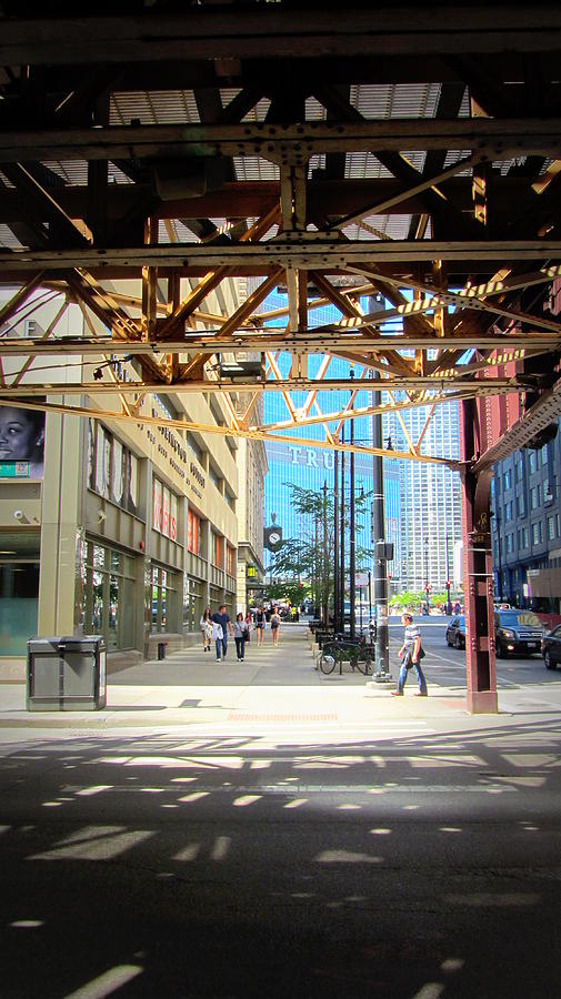 Chicago Under the L Track Sidewalk Photograph by Anita Burgermeister