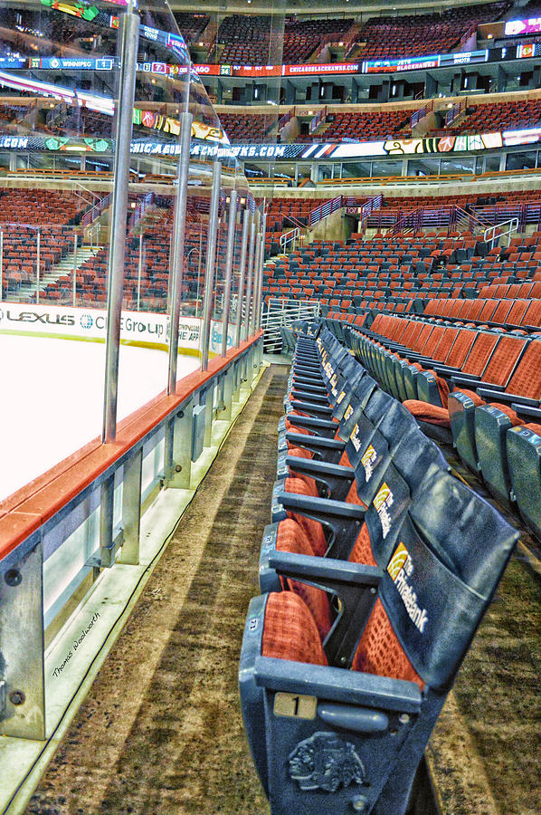 Chicago United Center Before The Gates Open Blackhawk Seat One HDR Photograph by Thomas Woolworth
