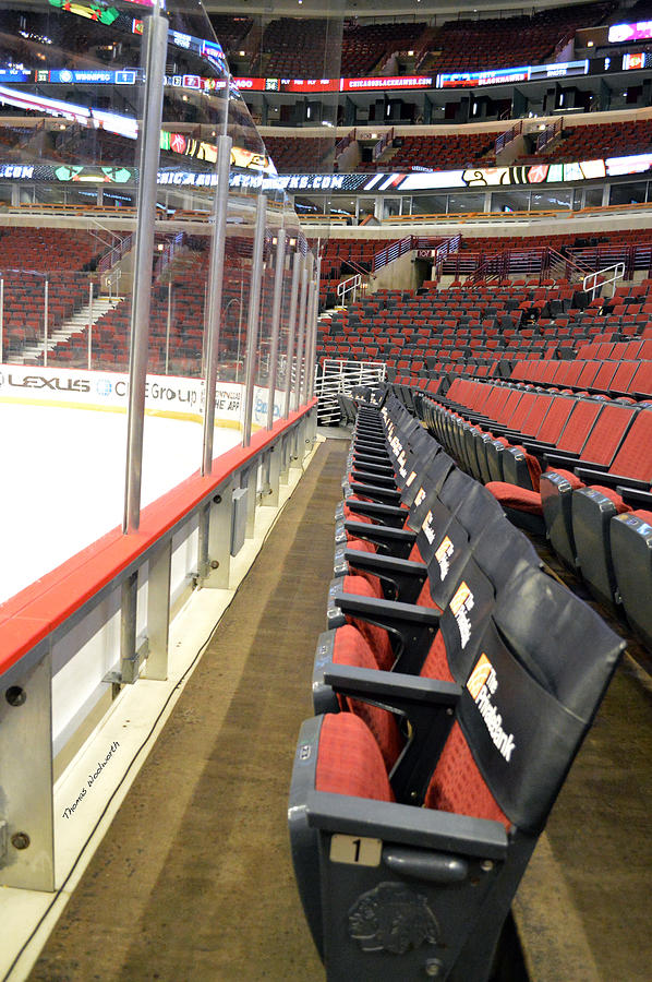 Chicago United Center Before The Gates Open Blackhawk Seat One Photograph by Thomas Woolworth