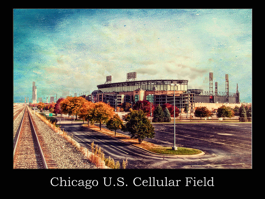 Chicago White Sox Mixed Media - Chicago US Cellular Field Train View HDR Textured by Thomas Woolworth
