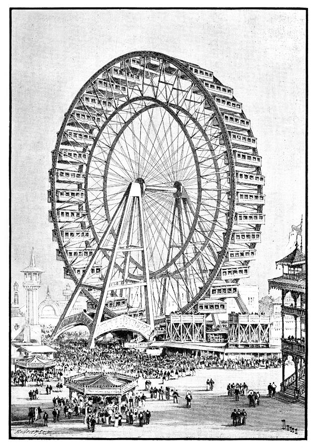 Chicago Photograph - Chicago World Fair ferris wheel, 1893 by Science Photo Library