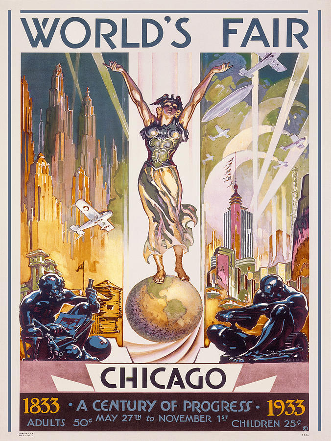Chicago Worlds Fair 1933 Painting by Glen C. Sheffer