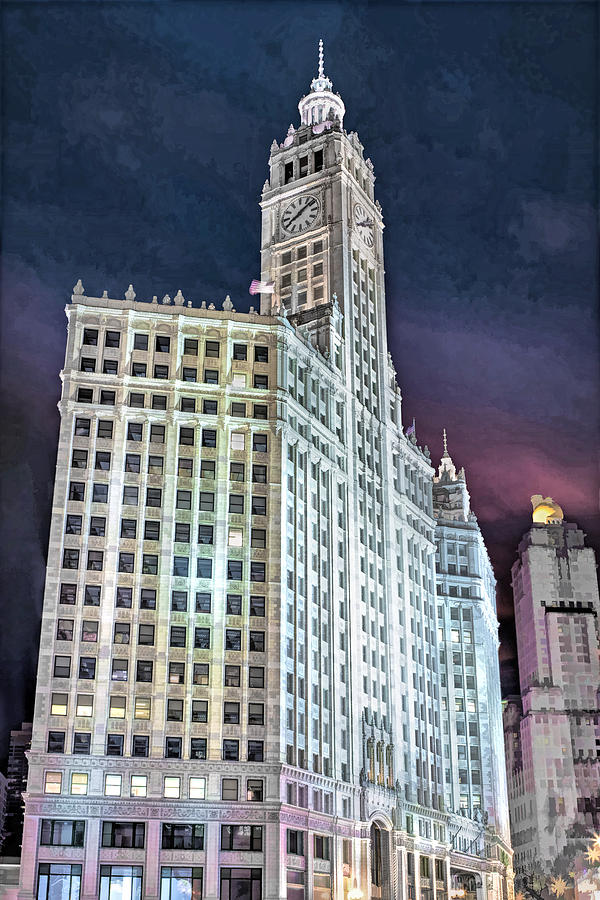 Chicago Wrigley Building Painting by Christopher Arndt