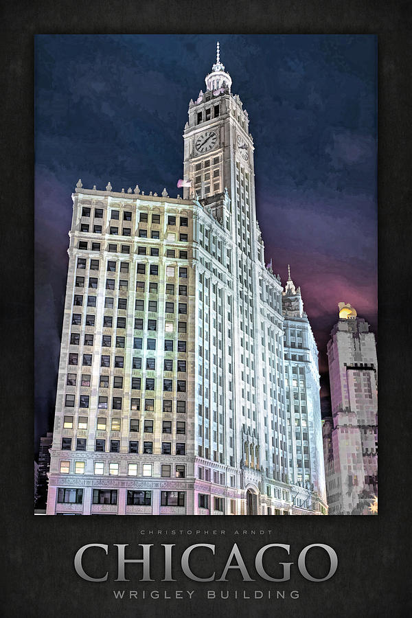 Chicago Wrigley Building Poster Painting by Christopher Arndt