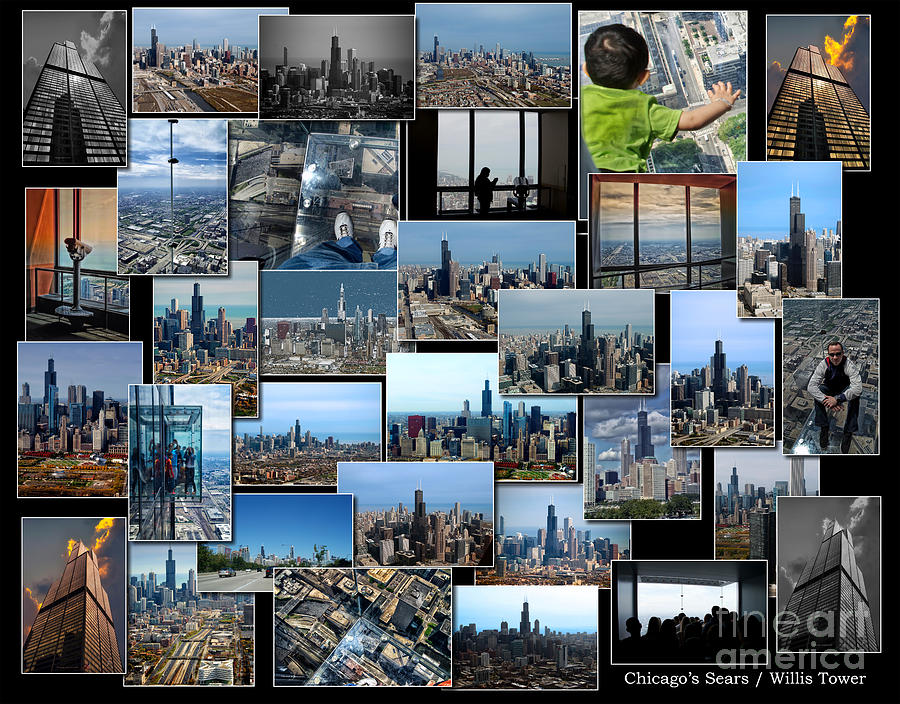Chicagos Sears Willis Tower Collage Photograph by Thomas Woolworth