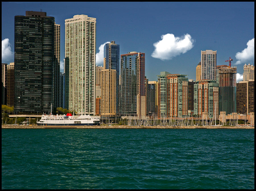 Chicagos Waterfront Skyline from Lake Michigan Photograph by Ginger Wakem