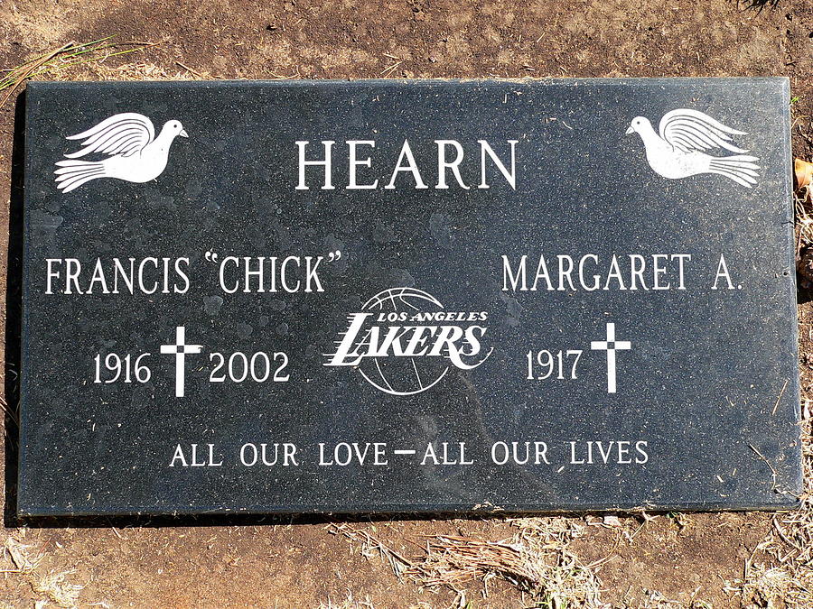 Chick Hearn Grave Photograph by Jeff Lowe