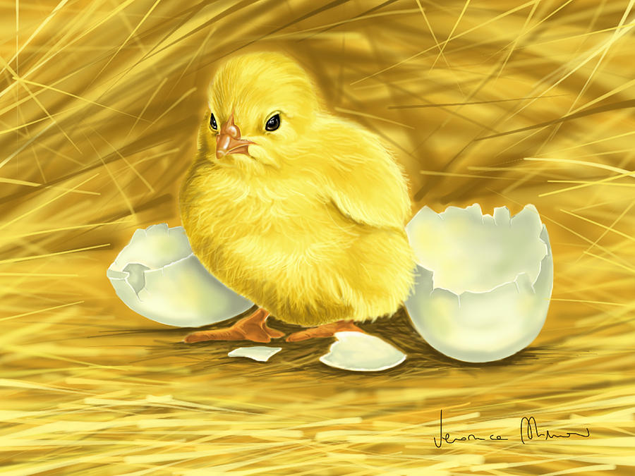 Egg Painting - Chick by Veronica Minozzi