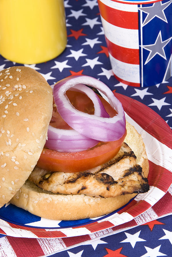 Chicken burger on Fourth of July Photograph by Joe Belanger - Fine Art ...