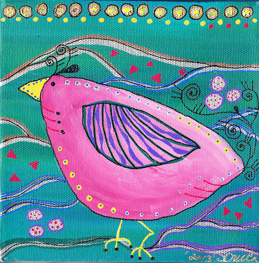 Chicken Doodles Twixie Painting by Sharon Orella