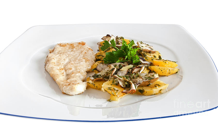 Chicken Escalope With Potatoes And Mushroom Photograph by Antonio Scarpi