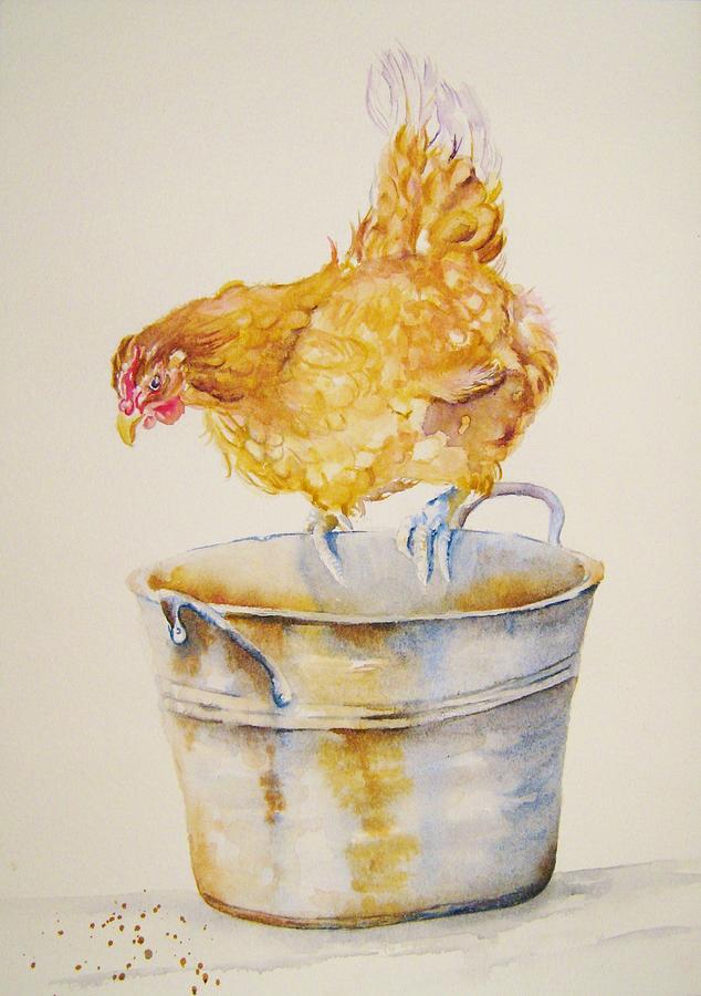 Chicken Feed Painting by Debra Hall