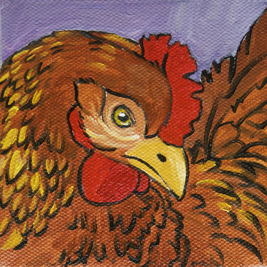 Chicken Painting - Chicken Little 6 by Tracie Thompson