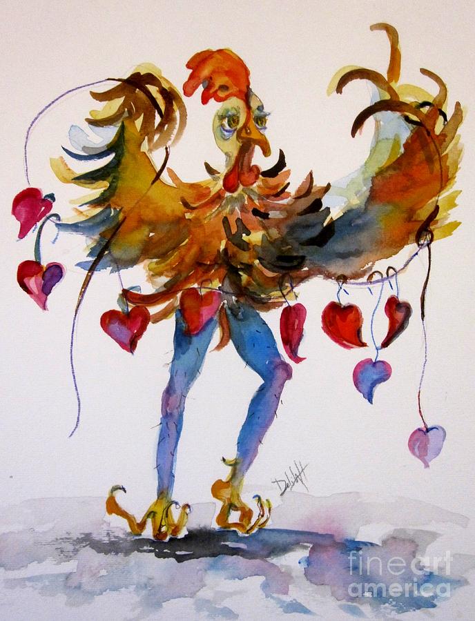 Chicken Love Painting by Delilah Smith - Fine Art America