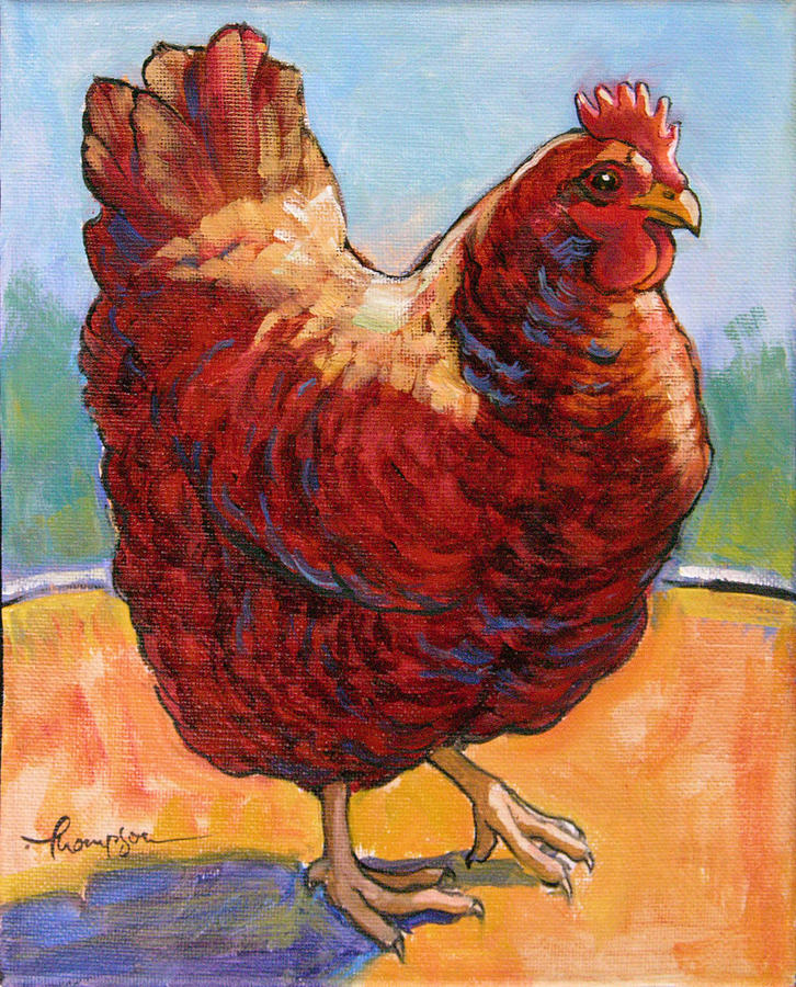 Chicken Painting - Chicken Sister 1 by Tracie Thompson