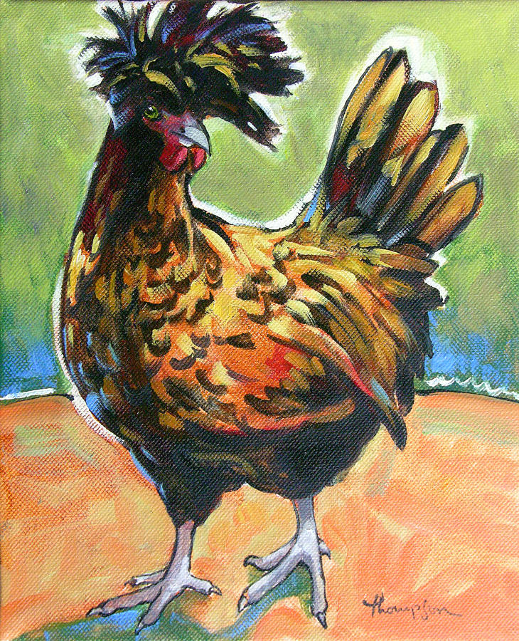 Chicken Painting - Chicken Sister 2 by Tracie Thompson